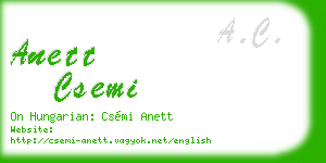 anett csemi business card